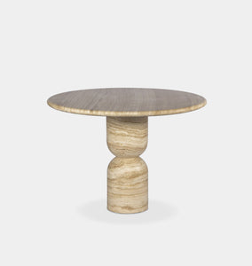 Figueroa Round Travertine Dining Table