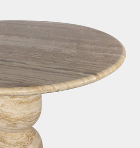 Figueroa Round Travertine Dining Table