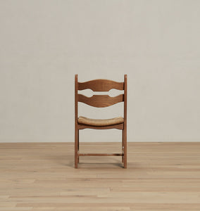 Vintage Sculptured Oak And Rush Dining Chair X