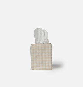 Mini Gingham Woven Tissue Box