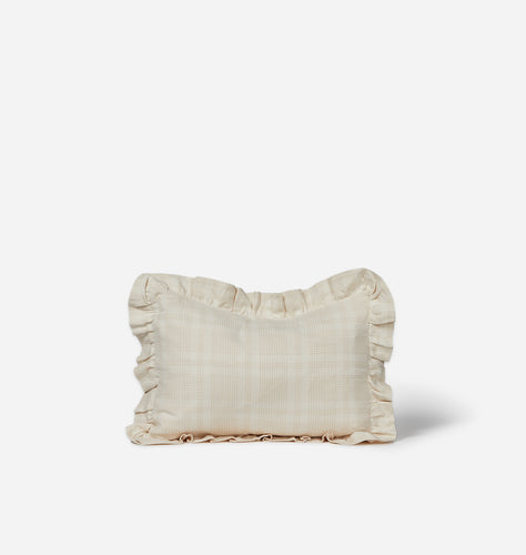 Marianne Plaid Cream Petite Ruffle Pillow 12