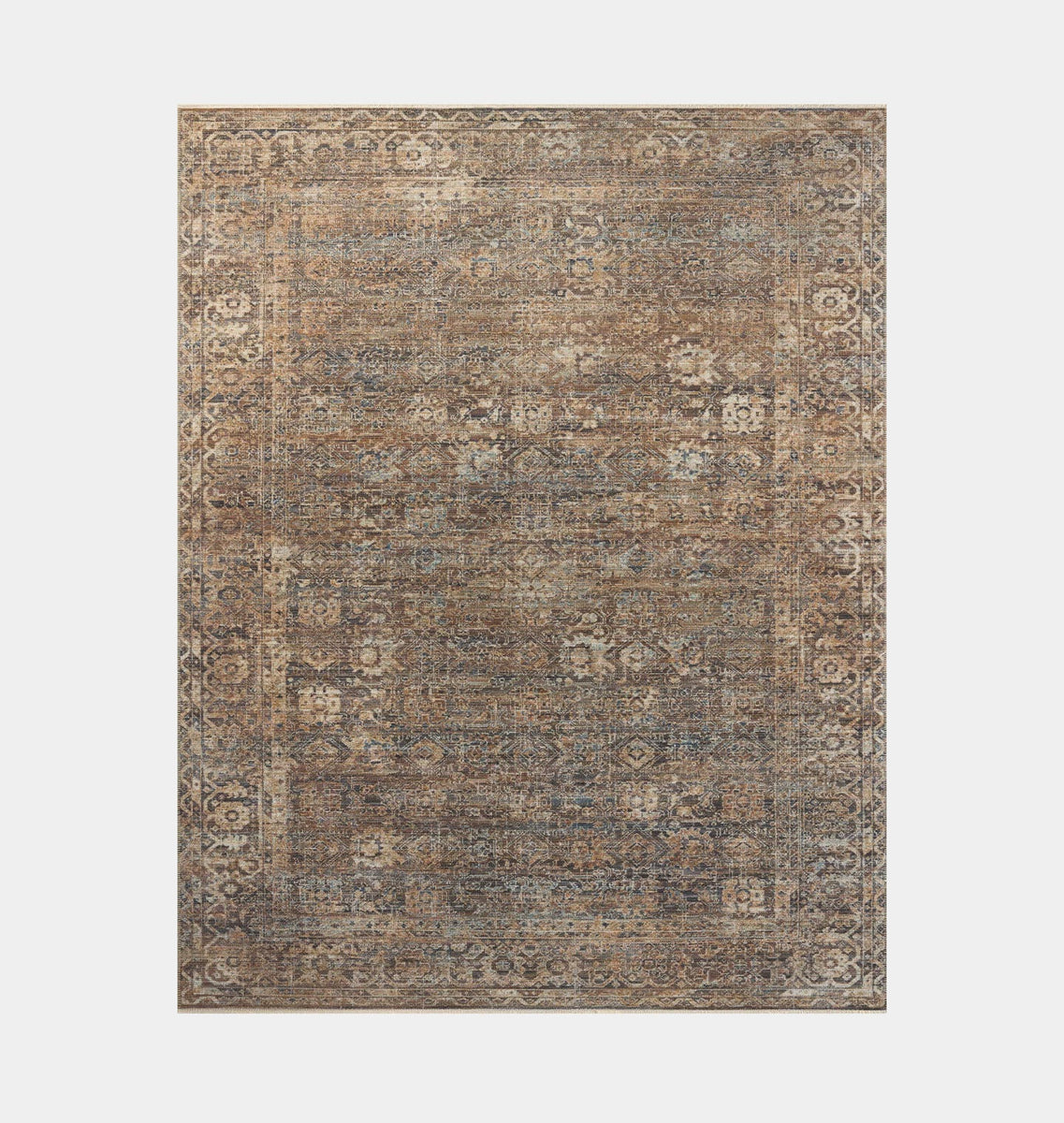 Heritage HER-07 Mocha / Denim Area Rug | Shoppe Amber Interiors
