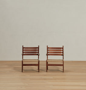 Vintage Mid-Century Cord Armchairs S/2