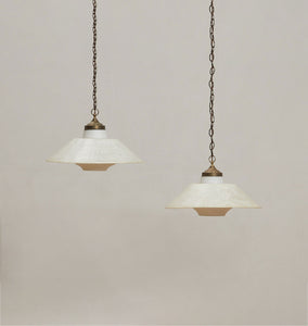 Vintage Mid-Century Opaline Glass Pendant Lights S/2