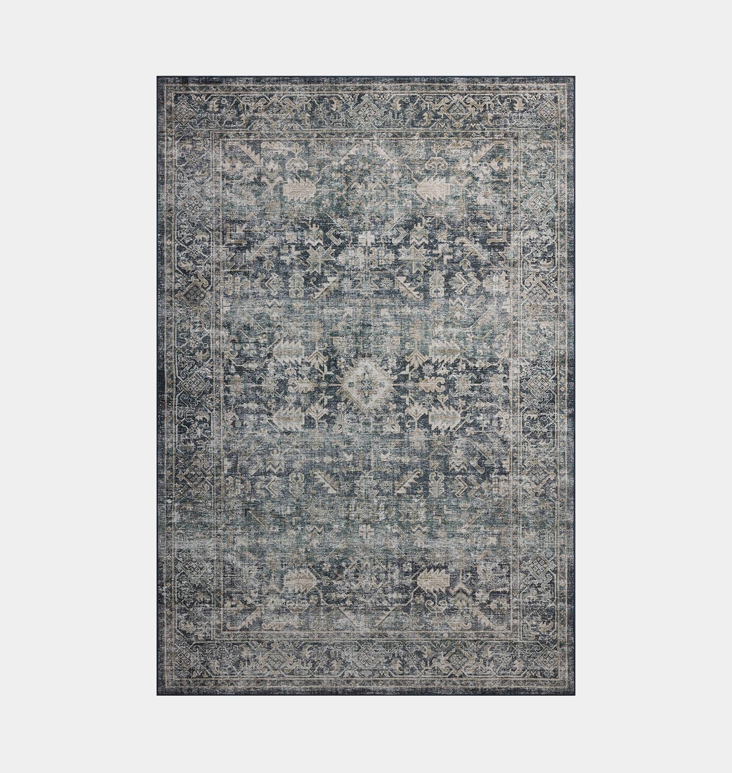 Josie JOS-01 Ocean / Natural Washable Area Rug