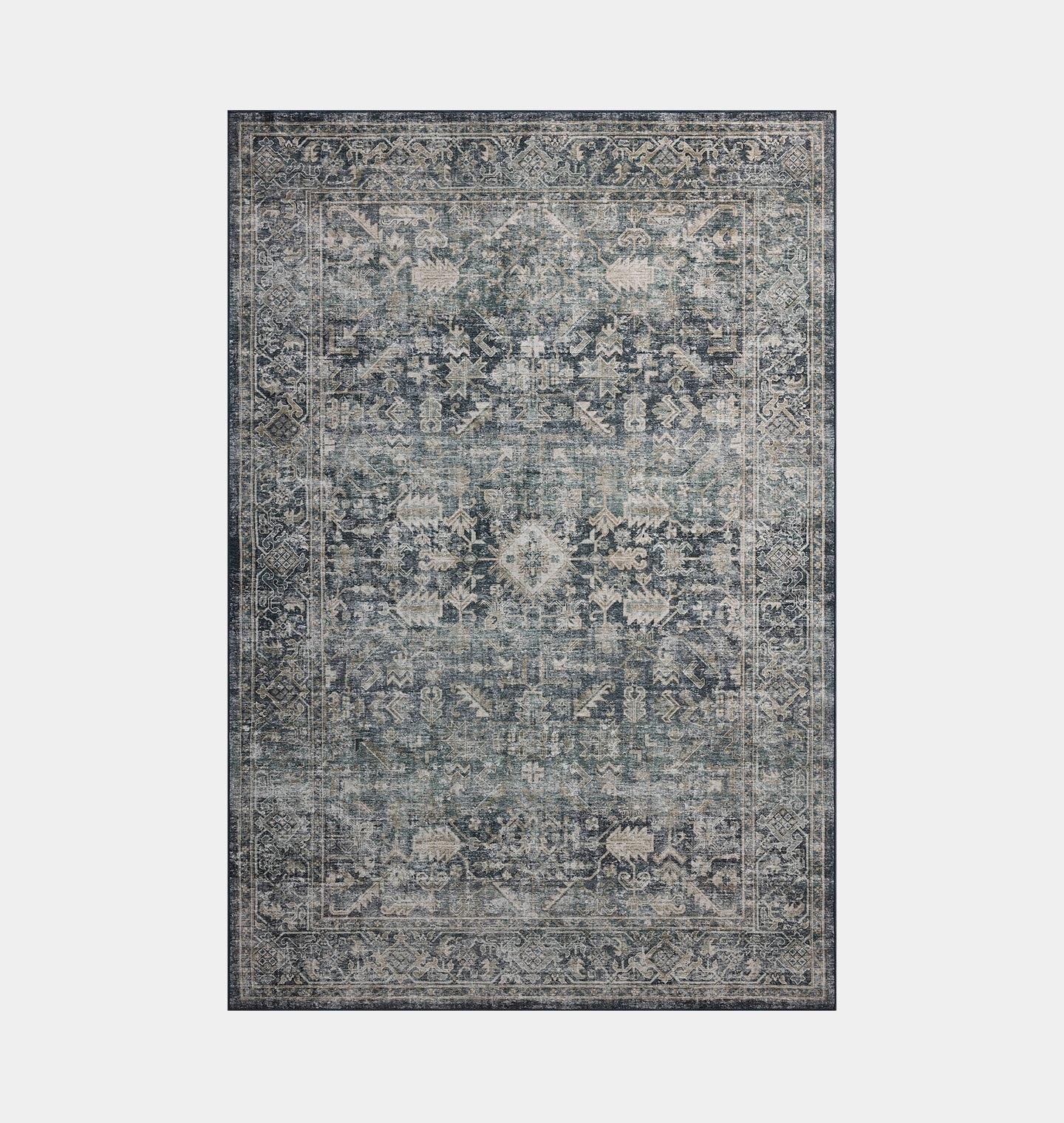 Josie JOS-01 Ocean / Natural Washable Rug | Shoppe Amber Interiors