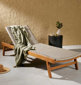 Kagan Outdoor Woven Chaise Teak