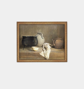 Kitchen Still Life Framed Print Gold