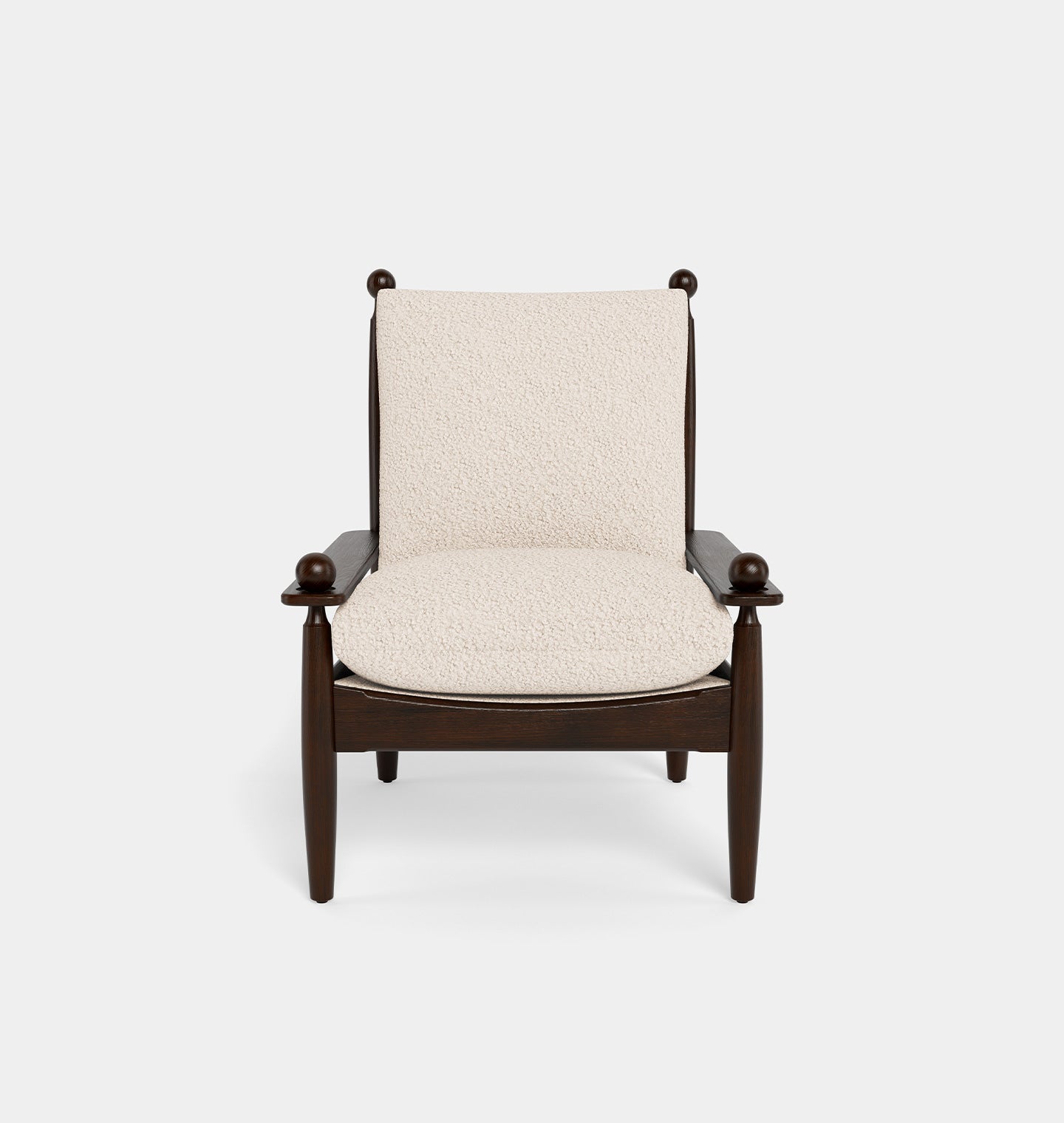 Lex Armchair Bone Boucle Dark Oak
