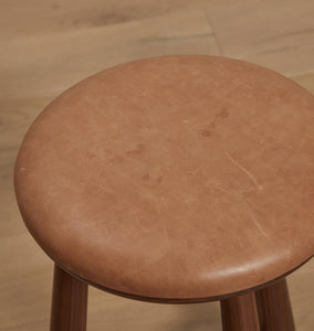 Lina Upholstered Counter Stool Walnut Marron Floor Model