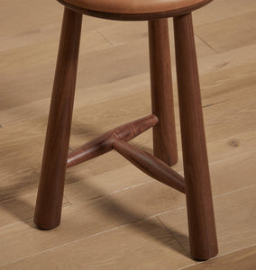 Lina Upholstered Counter Stool Walnut Marron Floor Model