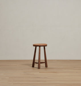 Lina Upholstered Counter Stool Walnut Marron Floor Model