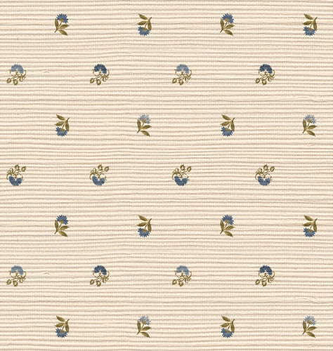 Laila Grasscloth Wallpaper in Capri