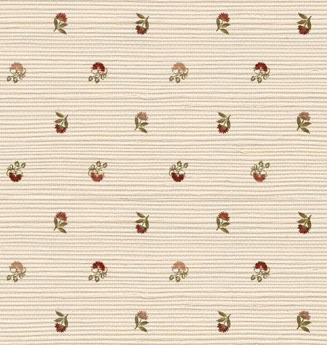 Laila Grasscloth Wallpaper in Sangria