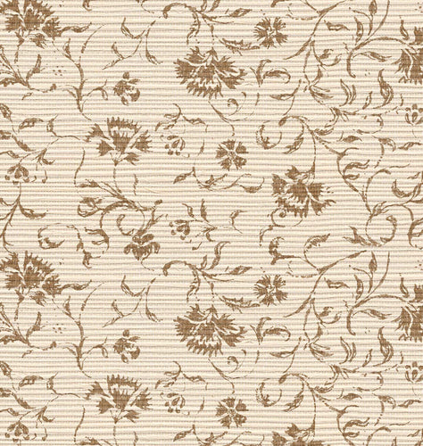 Margueritte Grasscloth Wallpaper Mustard Sample