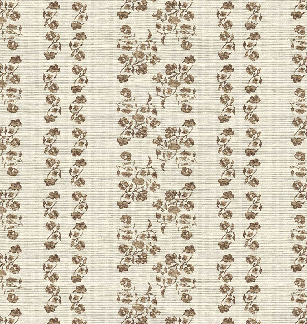 Marisol Stripe Grasscloth Wallpaper Barley