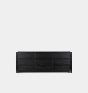 Millie 6 Drawer Dresser - Drifted Matte Black Veneer - Four Hands Millie 6 Drawer Dresser - Drifted Matte Black Veneer - Four Hands
