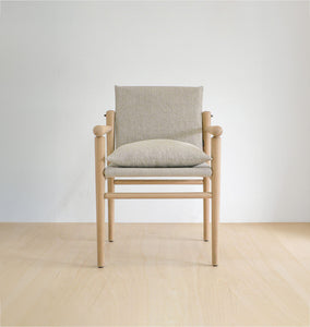 Montauk Hemp Linen Dining Chair Wooden Arm