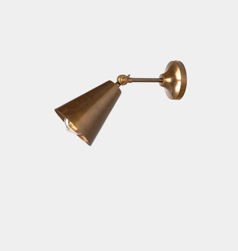 Moya Adjustable Cone Wall Light Antique Brass