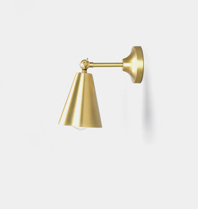 Moya Adjustable Cone Wall Light Satin Brass