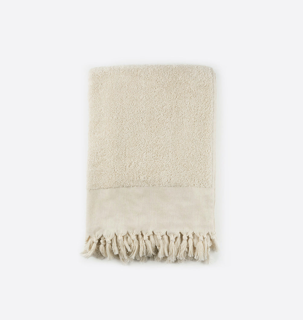 Hand-Loomed Terry Bath Towel Natural