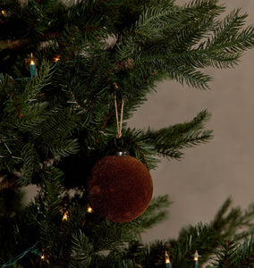 Velvet Holiday Ball Ornament Spice