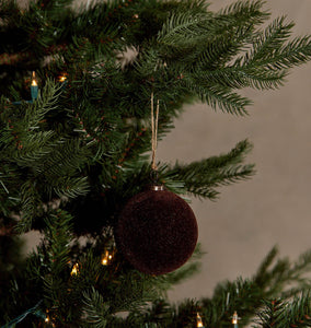 Velvet Holiday Ball Ornament Bordeaux