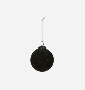 Velvet Holiday Ball Ornament Evergreen