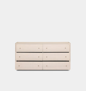 Paula 6 Drawer Dresser Beige Painted Linen