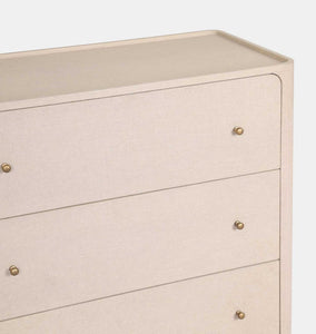 Paula 6 Drawer Dresser Beige Painted Linen