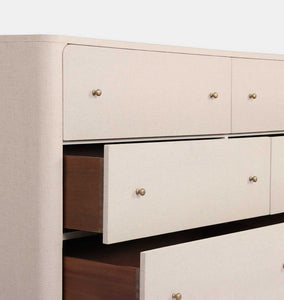 Paula 6 Drawer Dresser Beige Painted Linen