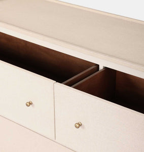 Paula 6 Drawer Dresser Beige Painted Linen