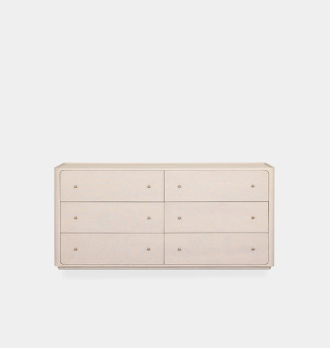 Paula 6 Drawer Dresser Beige Painted Linen