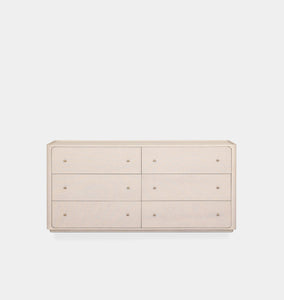 Paula 6 Drawer Dresser Beige Painted Linen