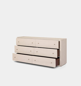 Amber Lewis x Four Hands Paula 6 Drawer Dresser in Beige Painted Linen Amber Lewis x Four Hands Paula 6 Drawer Dresser in Beige Painted Linen