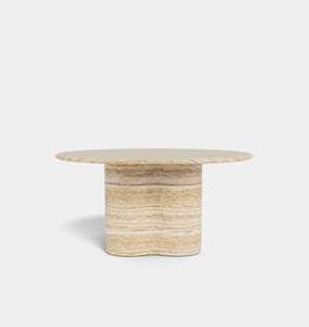 Porto Outdoor Travertine Round Dining Table 60"