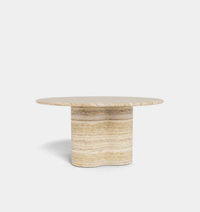 Porto Outdoor Travertine Round Dining Table 60"