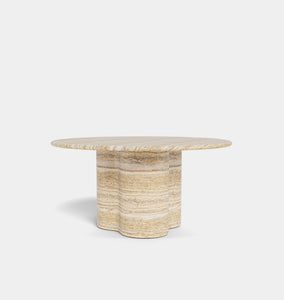 Porto Outdoor Travertine Round Dining Table 60"