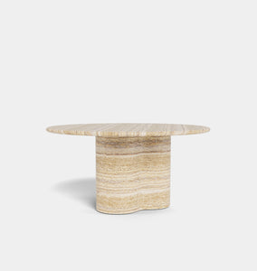 Porto Outdoor Travertine Round Dining Table 60"