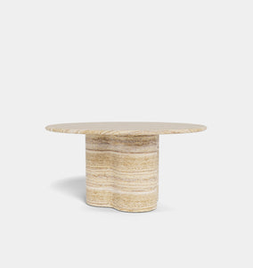 Porto Outdoor Travertine Round Dining Table 60"