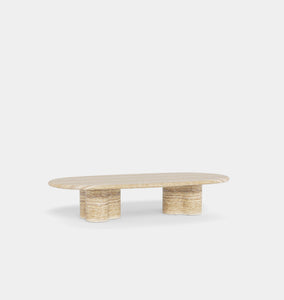 Porto Outdoor Travertine Pill Coffee Table