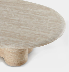 Porto Outdoor Travertine Pill Coffee Table