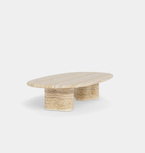 Porto Outdoor Travertine Pill Coffee Table