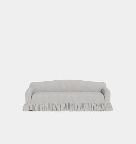 Rhodes Skirted Slipcovered Sofa Haze