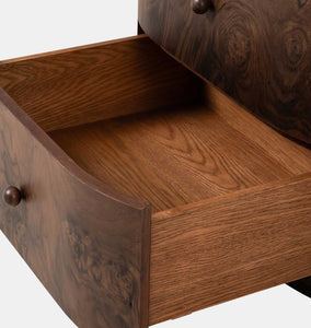 Raisa Nightstand Walnut Burl