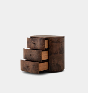 Raisa Nightstand Walnut Burl