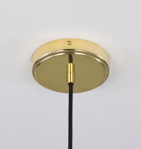 Rebell Coolie Holophane Glass Pendant Light Polished Brass