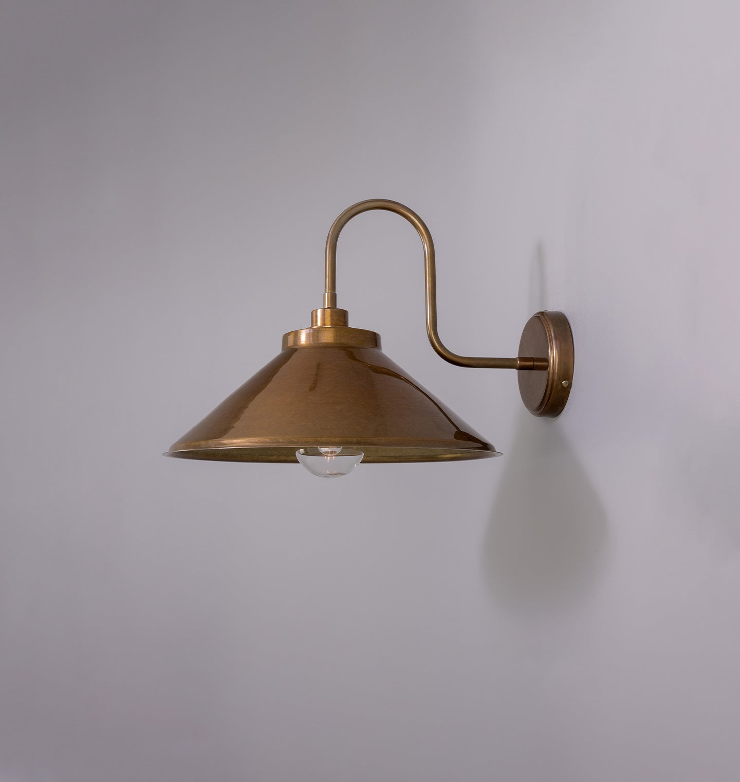 Rio Swan Neck Wall Light Antique Brass