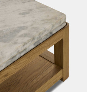 Roberta Coffee Table Sandblasted White Marble