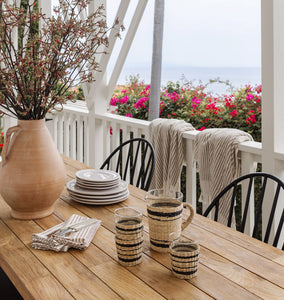 Striped Seagrass Glassware Set
